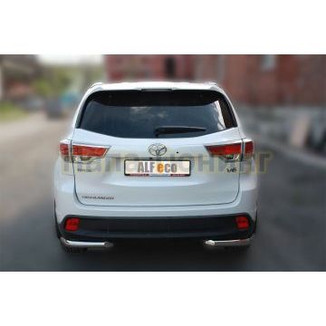 Защита задняя уголки 60 мм ALFeco для Toyota Highlander 2014-2016