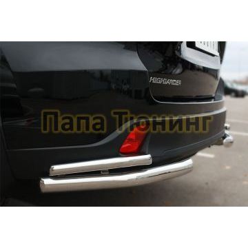 Защита задняя двойные уголки d57-d42 РусСталь для Toyota Highlander 2014-2016