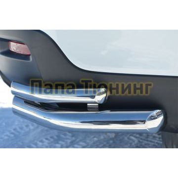 Защита задняя двойные уголки d57-d42 РусСталь для Toyota Highlander 2010-2014