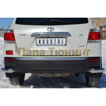 Защита задняя уголки d76 РусСталь для Toyota Highlander 2010-2014