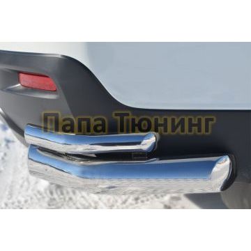 Защита задняя двойные уголки d76-d42 РусСталь для Toyota Highlander 2010-2014