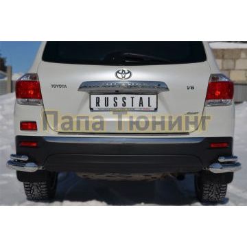 Защита задняя двойные уголки d76-d42 РусСталь для Toyota Highlander 2010-2014