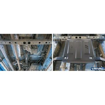 Защита РК сталь Rival для Toyota Hilux, V - 2.4d; 2.8d; полный привод 2015-2020/Toyota Hilux, V - 2.8d; полный привод 2020-