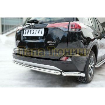 Защита задняя уголки d57 РусСталь для Toyota RAV4 2015-2019