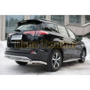 Защита задняя уголки d57 РусСталь для Toyota RAV4 2015-2019