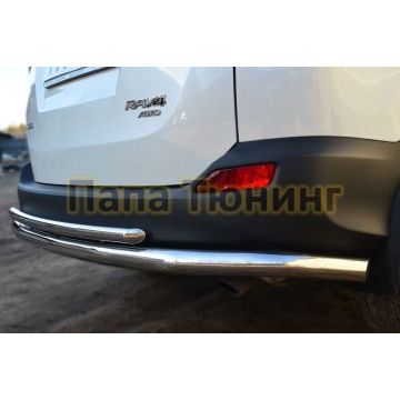 Защита заднего бампера двойная d57-d42 РусСталь для Toyota RAV4 2013-2015