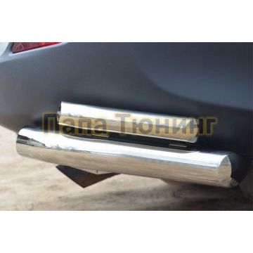 Защита задняя двойные уголки d57-d42 РусСталь для Toyota RAV4 2013-2015