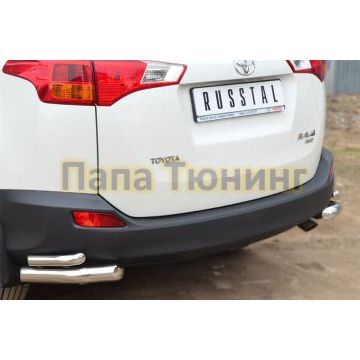 Защита задняя двойные уголки d57-d42 РусСталь для Toyota RAV4 2013-2015