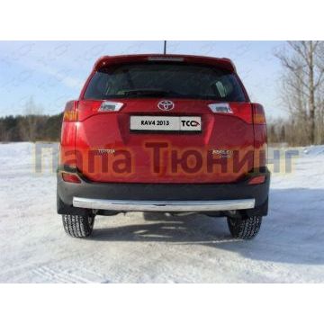 Защита заднего бампера овальная 75х42 мм ТСС для Toyota RAV4 2013-2015 Защита заднего бампера овальная 75х42 мм ТСС для Toyota RAV4 2013-2015