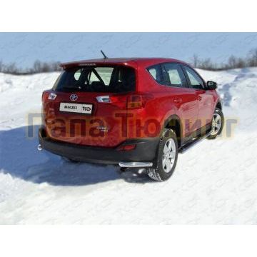 Защита заднего бампера уголки 60 мм ТСС для Toyota RAV4 2013-2015 Защита заднего бампера уголки 60 мм ТСС для Toyota RAV4 2013-2015