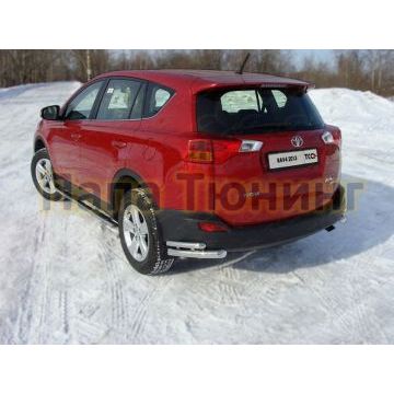 Защита задняя двойные уголки 60-42 мм ТСС для Toyota RAV4 2013-2015 Защита задняя двойные уголки 60-42 мм ТСС для Toyota RAV4 2013-2015
