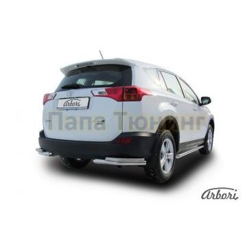 Защита задняя двойные уголки 57-42 мм Slitkoff для Toyota RAV4 2013-2015 Защита задняя двойные уголки 57-42 мм Slitkoff для Toyota RAV4 2013-2015