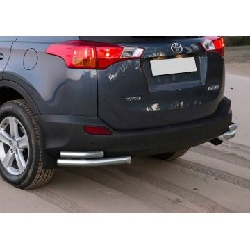 Защита задняя двойные уголки 57-42 мм Rival для Toyota RAV4 2013-2015