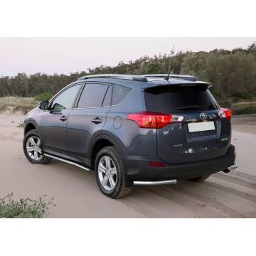 Защита задняя уголки 57 мм Rival для Toyota RAV4 2013-2015