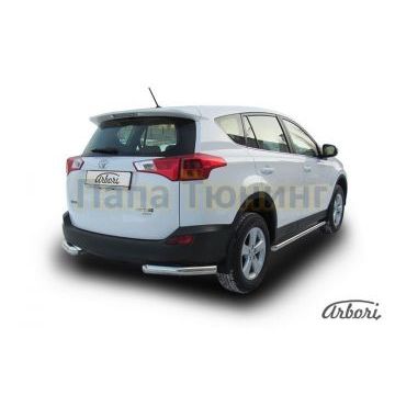 Защита задняя уголки 76 мм Slitkoff для Toyota RAV4 2013-2015 Защита задняя уголки 76 мм Slitkoff для Toyota RAV4 2013-2015