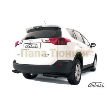 Защита задняя уголки чёрная сталь 76 мм Slitkoff для Toyota RAV4 2013-2015 Защита задняя уголки чёрная сталь 76 мм Slitkoff для Toyota RAV4 2013-2015