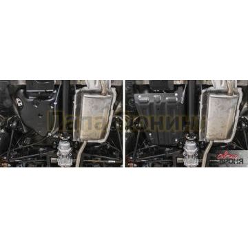 Защита топливного бака АвтоБРОНЯ сталь 2 мм для Nissan Terrano, V - 1,6: 2,0 2014-/Renault Arkana, V - 1.3T; 1.6 2019-/Renault Duster, V - 1.3Т; 1.5d MКПП; 1.6 MКПП; полный привод 2011-/Renault Kaptur, V - 1.6; 2.0 2016-