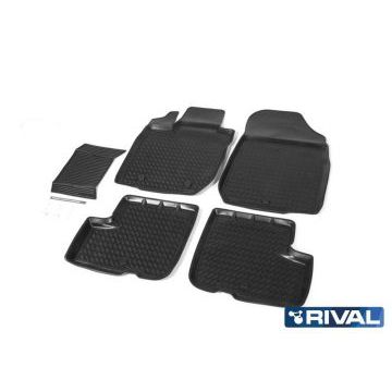 Коврики салона Rival полиуретан 5 штук на 5 мест для Lada Largus 2012-