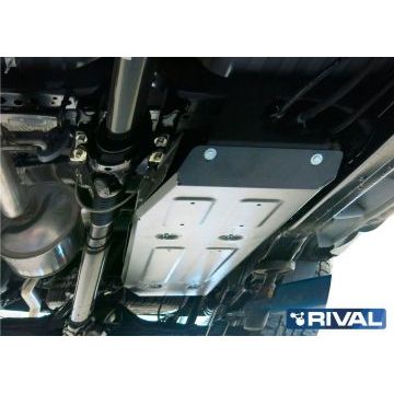 Защита топливного бака алюминий 4 мм Rival для Toyota Hilux, V - 2.4d; 2.8d; полный привод 2015-2020/Toyota Hilux, V - 2.8d; полный привод 2020-