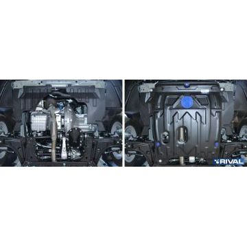 Защита картера + КПП Rival сталь 2 мм для Daewoo Gentra, V - 1.5 2013-2016