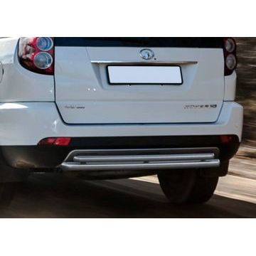 Защита заднего бампера двойная 57-42 мм Rival для Great Wall Hover H3/DW Hower H3 2014-