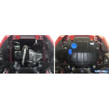 Защита картера и КПП Rival для 1,5 МКПП сталь 2 мм для FAW Oley 2014-