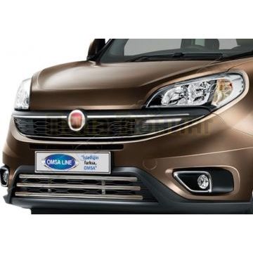 Окантовка на решётку радиатора 1 часть Omsa_Line для Fiat Doblo 2015- Окантовка на решётку радиатора 1 часть Omsa_Line для Fiat Doblo 2015-