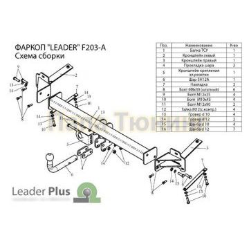 Фаркоп Лидер-Плюс для Fiat Doblo 2001-2015
