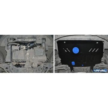 Защита картера и КПП Rival для 2,4 АКПП сталь 2 мм для Fiat Freemont 2013-2016