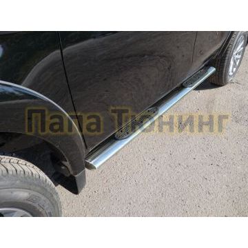 Пороги труба овальная с накладками 120х60 мм ТСС для Fiat Fullback 2016- Пороги труба овальная с накладками 120х60 мм ТСС для Fiat Fullback 2016-