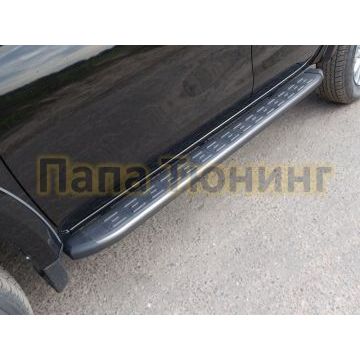Пороги алюминиевые ТСС с накладкой серые для Fiat Fullback 2016- Пороги алюминиевые ТСС с накладкой серые для Fiat Fullback 2016-