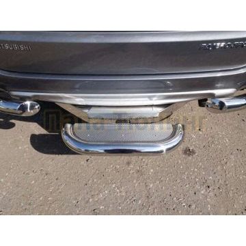 Защита задняя со ступенькой нержавеющий лист под фаркоп 60 мм ТСС для Fiat Fullback 2016- Защита задняя со ступенькой нержавеющий лист под фаркоп 60 мм ТСС для Fiat Fullback 2016-