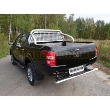 Защита задняя со ступенькой овальная под фаркоп 120х60 мм ТСС для Fiat Fullback 2016- Защита задняя со ступенькой овальная под фаркоп 120х60 мм ТСС для Fiat Fullback 2016-