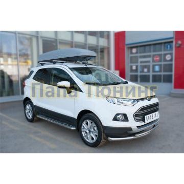 Пороги с площадкой алюминиевый лист d42 РусСталь для Ford EcoSport 2014-