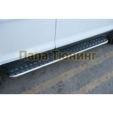 Пороги с площадкой алюминиевый лист d42 РусСталь для Ford EcoSport 2014-