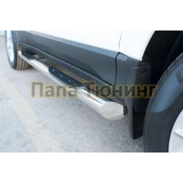 Пороги труба с накладками d76 вариант 1 РусСталь для Ford EcoSport 2014-