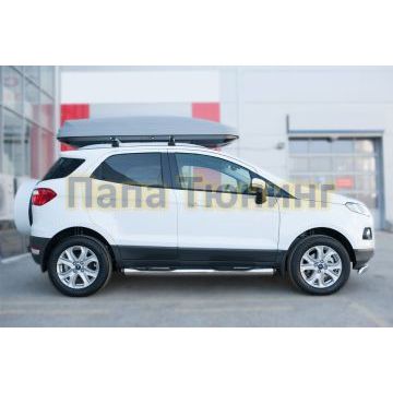 Пороги труба с накладками d76 вариант 2 РусСталь для Ford EcoSport 2014-