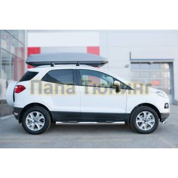 Пороги труба с накладками d76 вариант 3 РусСталь для Ford EcoSport 2014-