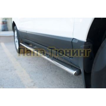 Пороги труба овальная с проступью 75х42 мм РусСталь для Ford EcoSport 2014-