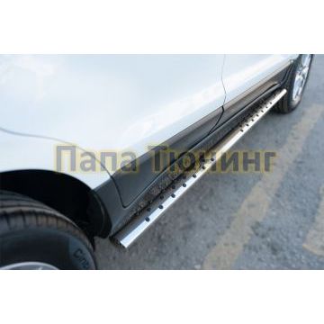 Пороги труба овальная с проступью 75х42 мм РусСталь для Ford EcoSport 2014-