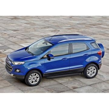 Пороги алюминиевые Rival Black-Premium для Ford Ecosport 2014-