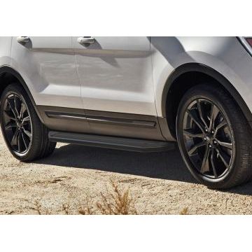 Пороги алюминиевые Rival Black-Premium для Ford Explorer 2011-