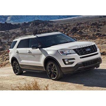 Пороги алюминиевые Rival Black New для Ford Explorer 2011-