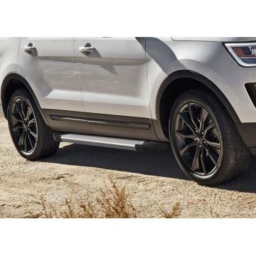 Пороги алюминиевые Rival Silver New для Ford Explorer 2011-