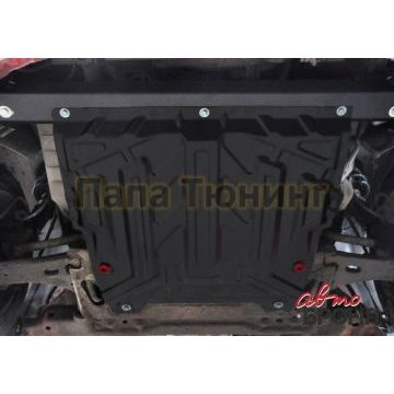 Защита картера + КПП сталь 2 мм АвтоБРОНЯ для Ford Fiesta, V - 1.3; 1.4; 1.6 2002-2008/Ford Fusion, V - 1.4; 1.6 2004-2012