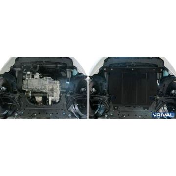 Защита картера + КПП сталь Rival для Ford Fiesta, V -1.3; 1.4; 1.6 2008-2015/Ford Fiesta, V -1.3; 1.4; 1.6 2015-