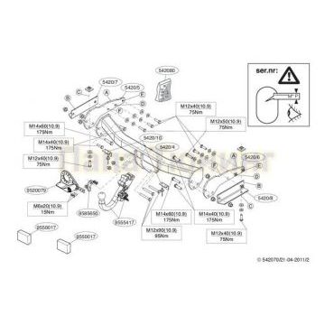 Фаркоп Brink шар BMA съёмный для Jeep Grand Cherokee 2010-