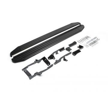 Пороги алюминиевые Rival Black-Premium для Ford Kuga 2013-