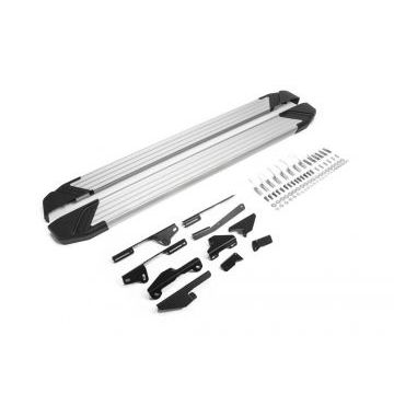 Пороги алюминиевые Rival Silver New для Ford Kuga 2013-