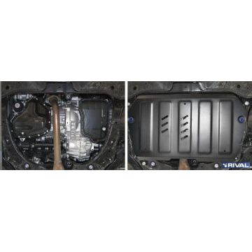 Защита картера + КПП Rival для Toyota Camry (XV70), V - 2.0; 2.5; 3.5; Увеличенная;  2018-